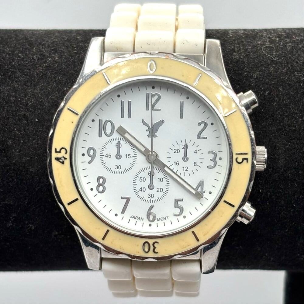 Silver & White American Eagle Men's Watch